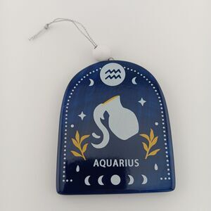 4" Christmas Tree - Star Sign Zodiac - Aquarius Ceramic Ornament by Place & Time